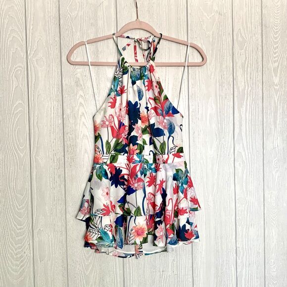 Parker Floral Halter Top Size Small - Picture 1 of 6